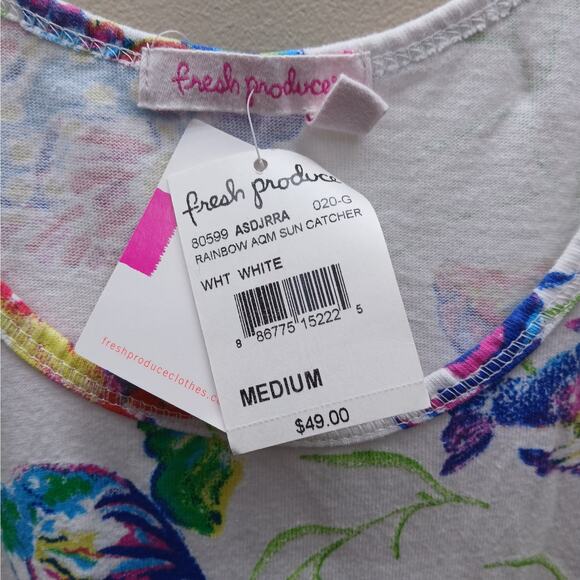 Fresh Produce T-shirt Rainbow AQM Sun Catcher Tropical Fish Print Midi Dress NWT - Picture 5 of 7